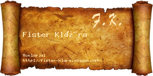 Fister Klára névjegykártya