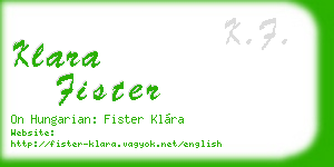 klara fister business card